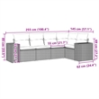 Afuera Living Contemporary 5 Piece Poly Rattan Sofa Set in Gray