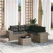 Afuera Living Contemporary 6 Piece Poly Rattan Sofa Set in Gray