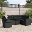 Afuera Living Contemporary 5 Piece Poly Rattan Sofa Set in Black