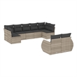 Afuera Living Contemporary 9 Piece Poly Rattan Sofa Set in Gray