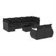 Afuera Living Contemporary 10 Piece Poly Rattan Large Sofa Set in Black