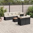 Afuera Living Contemporary 8 Piece Poly Rattan Sofa Set in Black