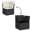 Afuera Living Contemporary 8 Piece Poly Rattan Sofa Set in Black