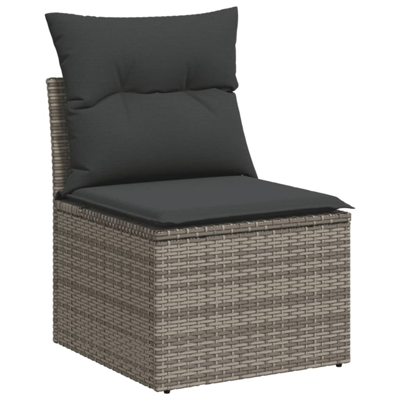 Afuera Living Contemporary 9 Piece Poly Rattan Sofa Set in Gray