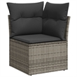 Afuera Living Contemporary 9 Piece Poly Rattan Sofa Set in Gray
