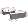 Afuera Living Contemporary 9 Piece Poly Rattan Sofa Set in Gray