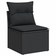 Afuera Living Contemporary 9 Piece Poly Rattan Sofa Set in Black