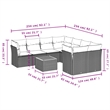 Afuera Living Contemporary 9 Piece Poly Rattan Sofa Set in Black