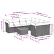 Afuera Living Contemporary 9 Piece Poly Rattan Sofa Set in Gray/Beige