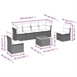 Afuera Living Contemporary 7 Piece Poly Rattan Sofa Set in Black/Cream