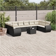 Afuera Living Contemporary 11 Piece Poly Rattan Sofa Set in Black