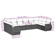 Afuera Living Contemporary 11 Piece Poly Rattan Sofa Set in Black