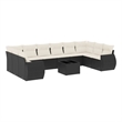 Afuera Living Contemporary 11 Piece Poly Rattan Sofa Set in Black