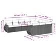 Afuera Living Contemporary Synthetic Poly Rattan 10 Piece  Sofa Set in Gray
