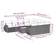 Afuera Living Contemporary 11 Piece Poly Rattan Small Sofa Set in Black