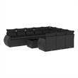 Afuera Living Contemporary 11 Piece Poly Rattan Small Sofa Set in Black