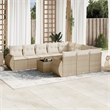 Afuera Living Contemporary Synthetic Poly Rattan Garden Sofa Set in Beige