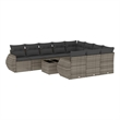 Afuera Living Contemporary Synthetic Poly Rattan Sofa Set in Gray