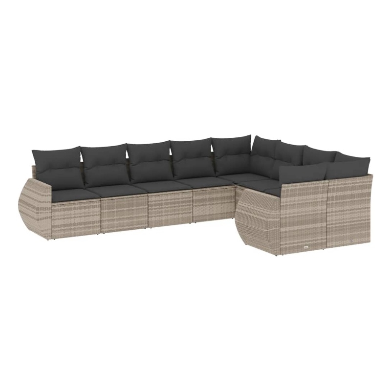 Afuera Living Contemporary Synthetic Poly Rattan Sofa Set in Gray