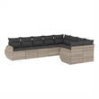 Afuera Living Contemporary Synthetic Poly Rattan Sofa Set in Gray