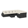 Afuera Living Contemporary Poly Rattan Sofa Set in Black/Cream