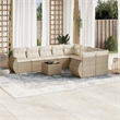 Afuera Living Contemporary Synthetic Poly Rattan 10 Piece  Sofa Set in Beige