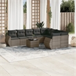 Afuera Living Contemporary 10 Piece Poly Rattan Sofa Set in Gray