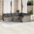 Afuera Living Contemporary 10 Piece Poly Rattan Large Sofa Set in Gray