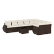 Afuera Living Contemporary 10 Piece Poly Rattan Sofa Set in Brown/Cream