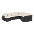 Afuera Living Contemporary 10 Piece Poly Rattan Sofa Set in Black
