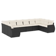 Afuera Living Contemporary 10 Piece Poly Rattan Large Sofa Set in Black