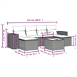 Afuera Living Contemporary Synthetic Poly Rattan 7 Piece  Sofa Set in Gray