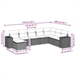 Afuera Living Contemporary Synthetic Poly Rattan 8 Piece Sofa Set in Black