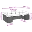 Afuera Living Contemporary 7 Piece Poly Rattan Small Sofa Set in Black