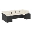 Afuera Living Contemporary 7 Piece Poly Rattan Small Sofa Set in Black