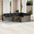 Afuera Living Contemporary Synthetic Poly Rattan  Sofa Set in Gray