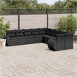Afuera Living Contemporary 10 Piece Poly Rattan Sofa Set in Black