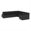 Afuera Living Contemporary 10 Piece Poly Rattan Sofa Set in Black