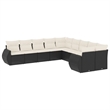 Afuera Living 10 Piece Poly Rattan Large Sofa Set in Black/Cream