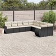 Afuera Living 10 Piece Poly Rattan Large Sofa Set in Black/Cream