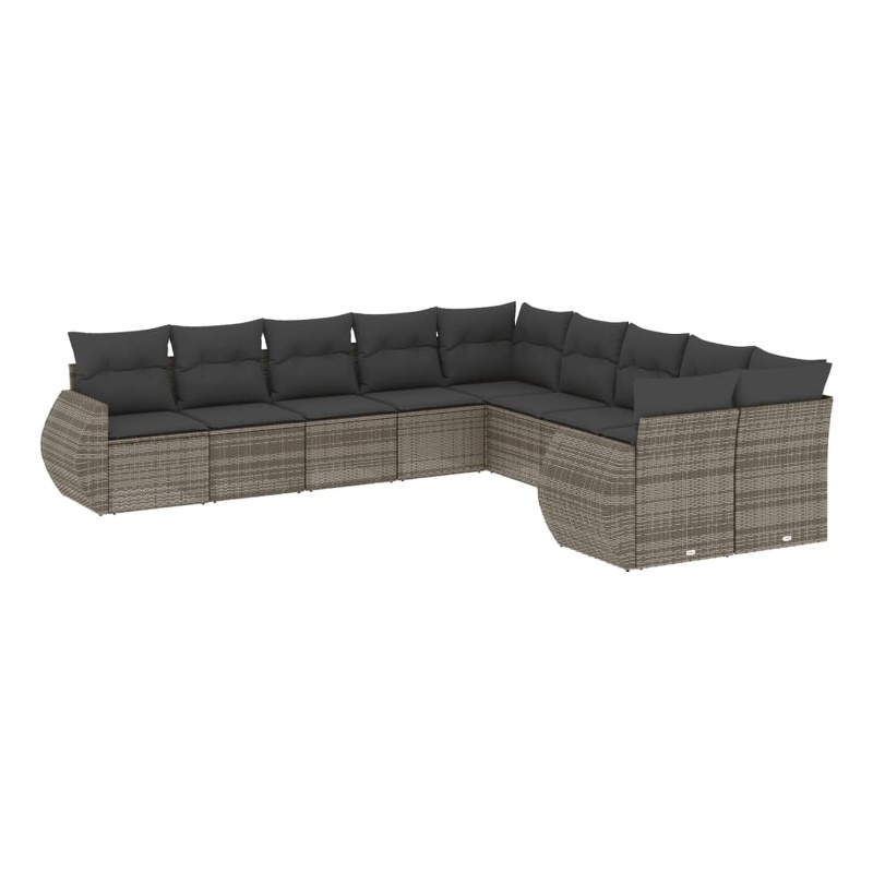 Afuera Living Contemporary Poly Rattan Small Sofa Set in Gray