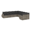 Afuera Living Contemporary Poly Rattan Small Sofa Set in Gray