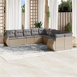 Afuera Living Synthetic Poly Rattan 10 Piece Large Sofa Set in Beige
