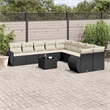Afuera Living Contemporary 11 Piece Poly Rattan Sofa Set in Black/Cream