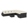 Afuera Living Contemporary 11 Piece Poly Rattan Sofa Set in Black/Cream