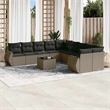 Afuera Living Contemporary 11 Piece Poly Rattan Sofa Set in Gray