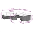 Afuera Living Contemporary 11 Piece Poly Rattan Sofa Set in Gray