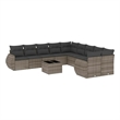 Afuera Living Contemporary 11 Piece Poly Rattan Sofa Set in Gray