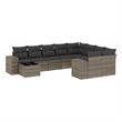 Afuera Living Contemporary 10 Piece Poly Rattan Sofa Set in Gray