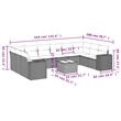 Afuera Living Contemporary 11 Piece Poly Rattan Sofa Set in Black